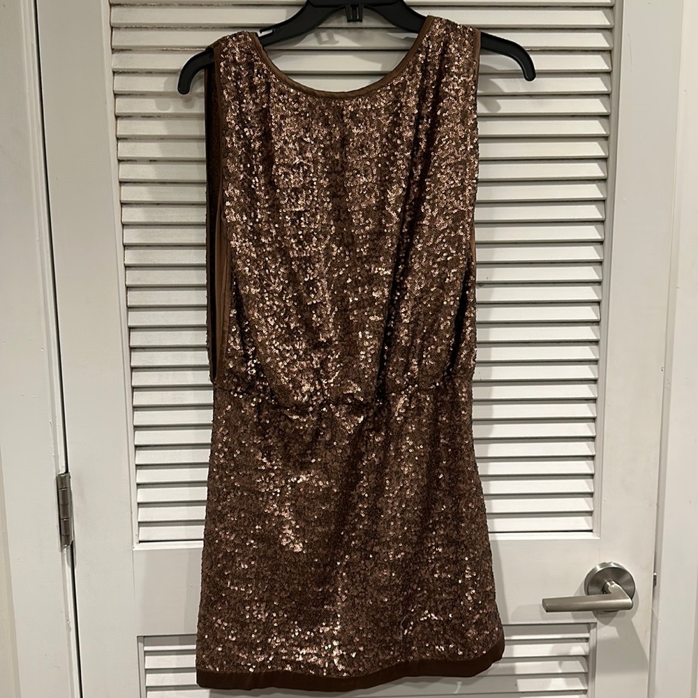 Bronze sequin cocktail dress